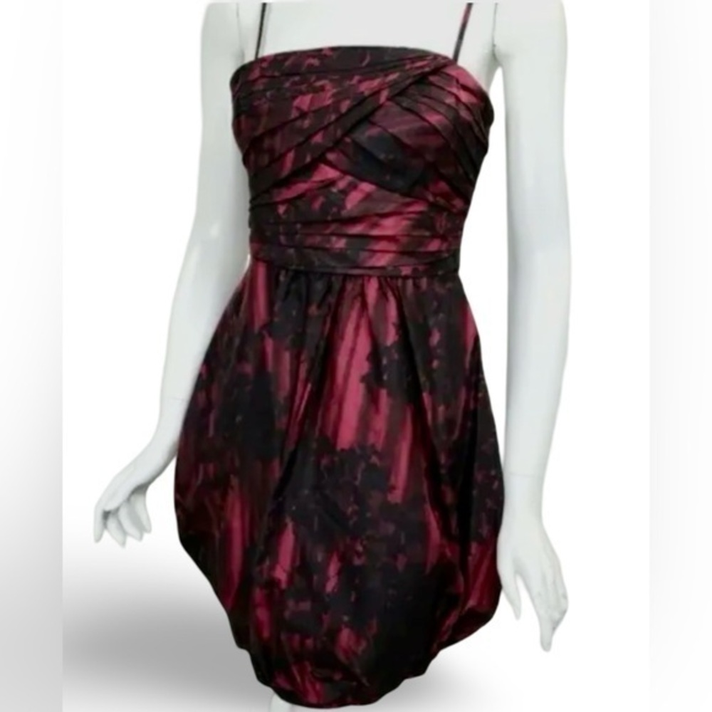 BCBGMaxAzria Strapless Black and Red Mini Dress